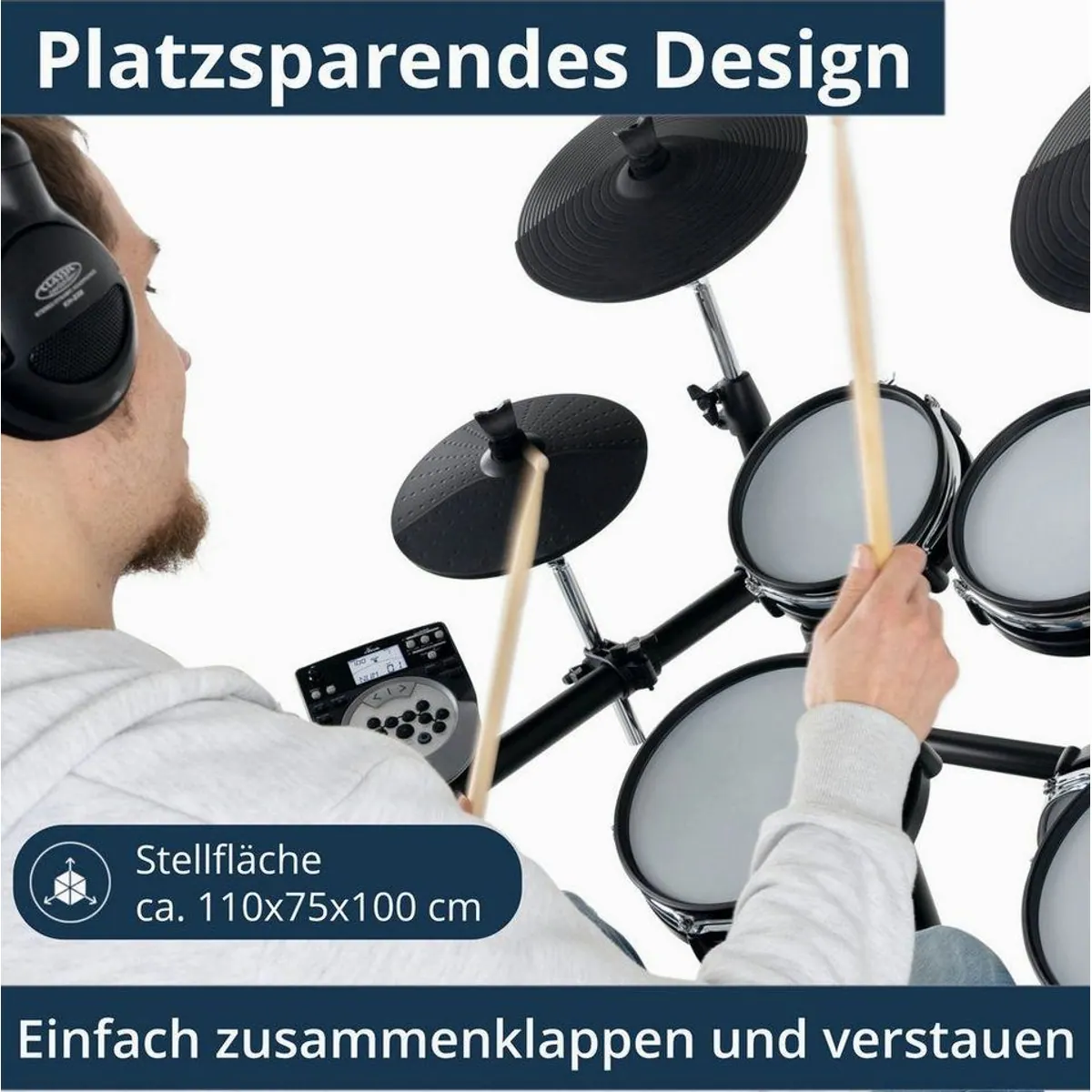XDrum DD-530 E-Drum, vielseitig einsetzbar, 400 Sounds, Mesh Heads — ideal für Bühne und Zuhause 3
