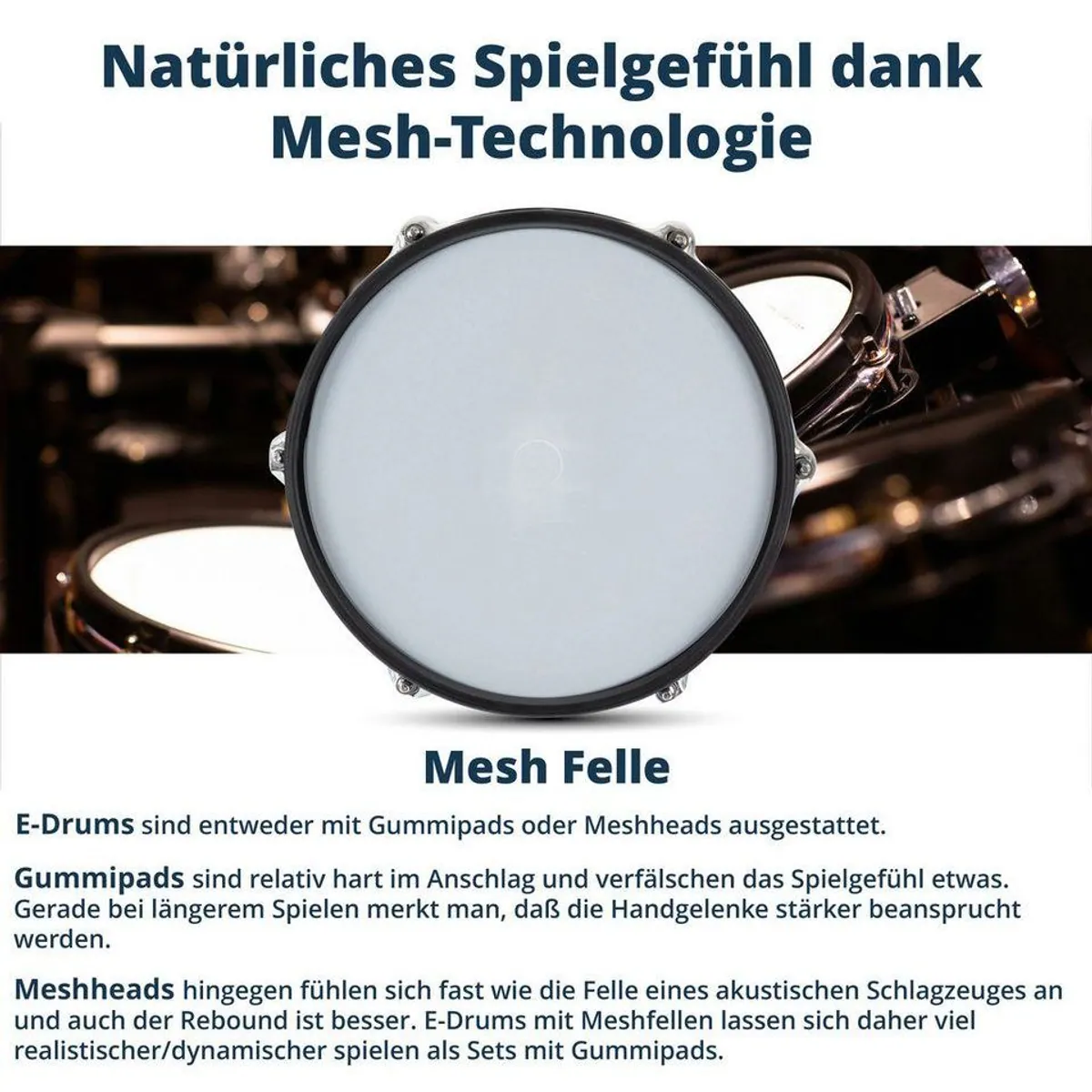 XDrum DD-530 E-Drum, vielseitig einsetzbar, 400 Sounds, Mesh Heads — ideal für Bühne und Zuhause 4