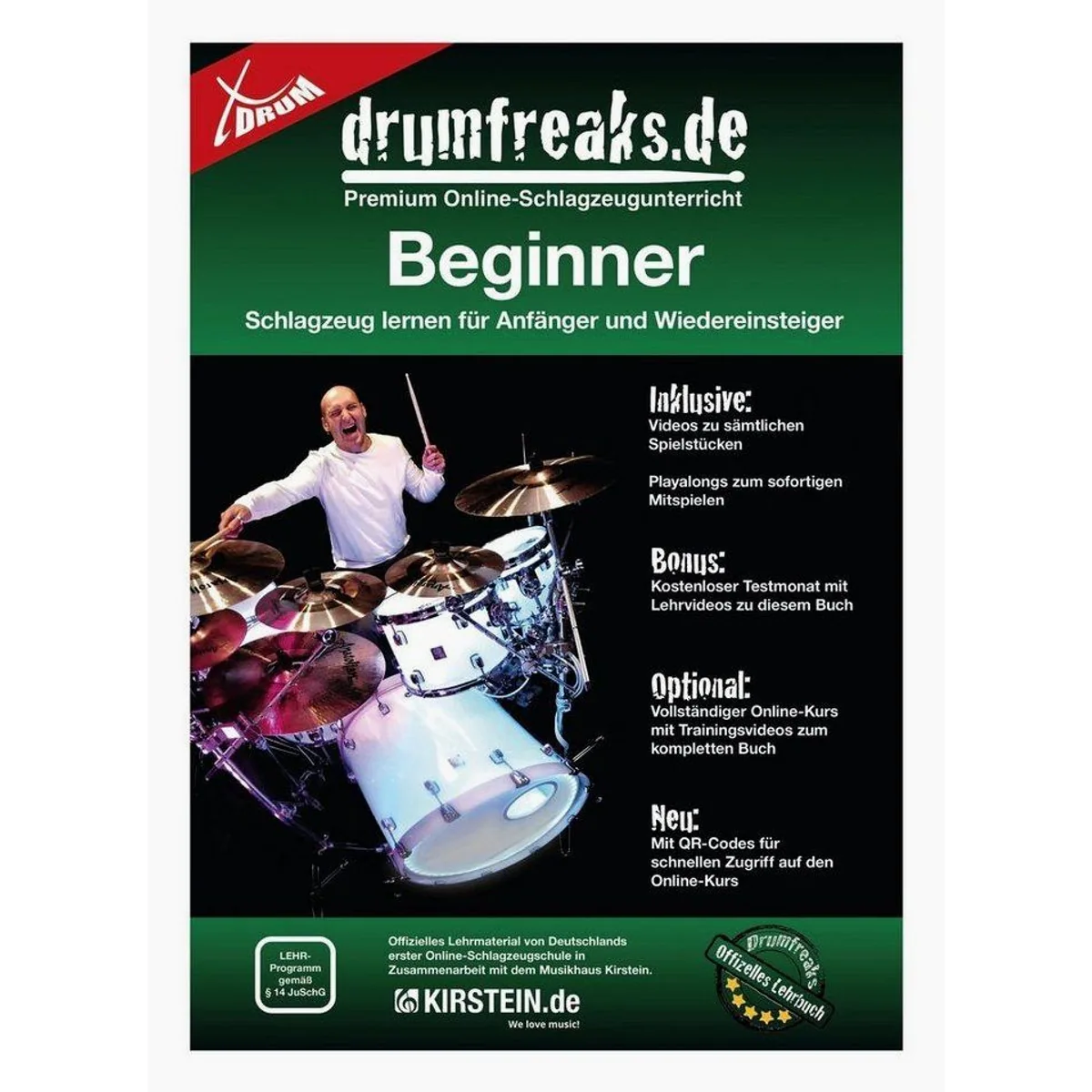 XDrum DD-670 E-Drum Kit, echte HiHat & Holz-Kessel, 15 Sounds — inkl. Hocker, Monitor, Kabel, Sticks 5