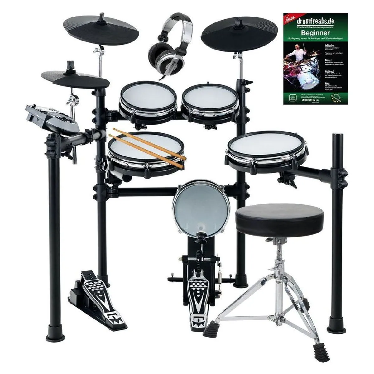 XDrum DD-530 E-Drum, vielseitig einsetzbar, 400 Sounds, Mesh Heads, Lernmodus