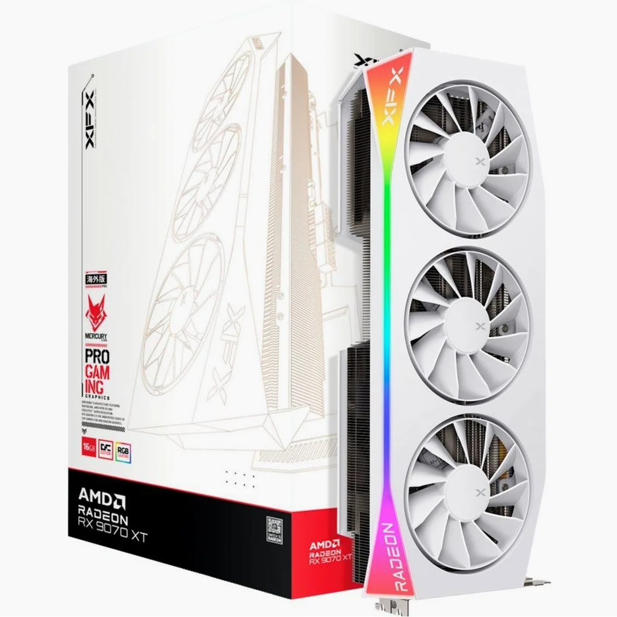 XFX Radeon RX 9070 XT OC Mercury RGB, 16 GB GDDR6, 4K Gaming und Effizienz