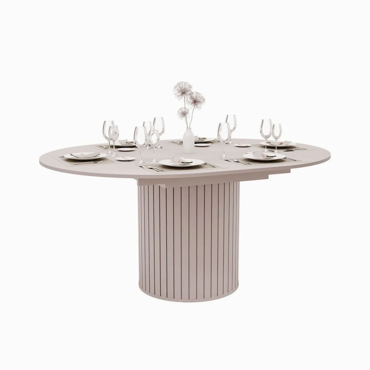 yourhouse24 Esstisch LINNEA, Ausziehbar Ø120-160cm, Elegantes Design in Kaschmir & Schwarz 5