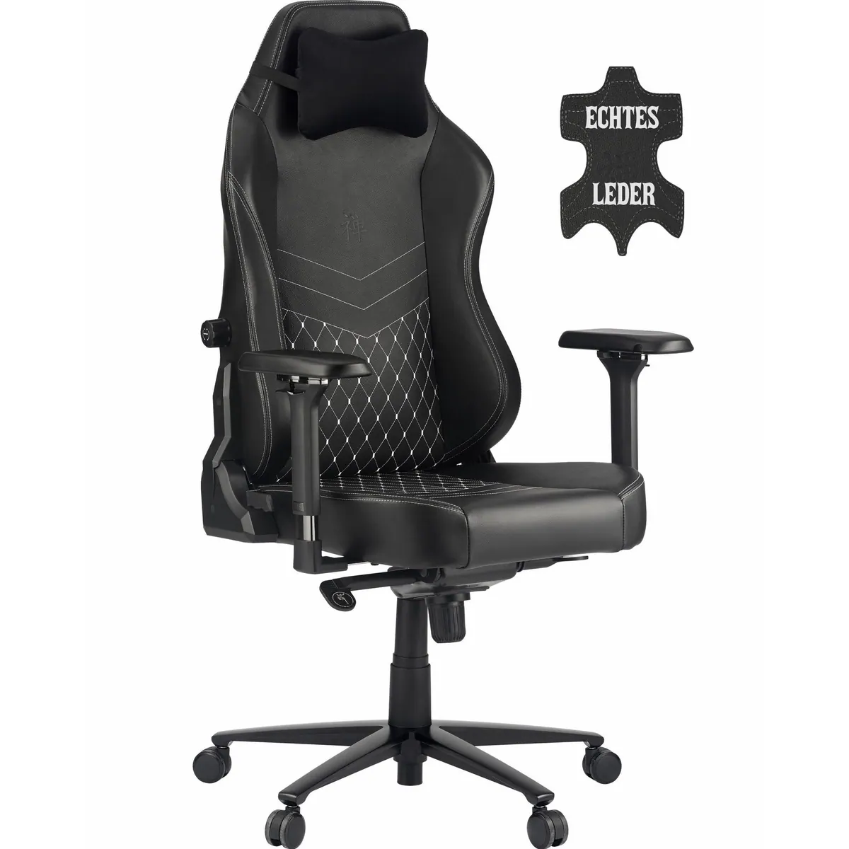 ZEN SAGA Gaming-Stuhl, echtes Leder, ergonomisch & anpassbar