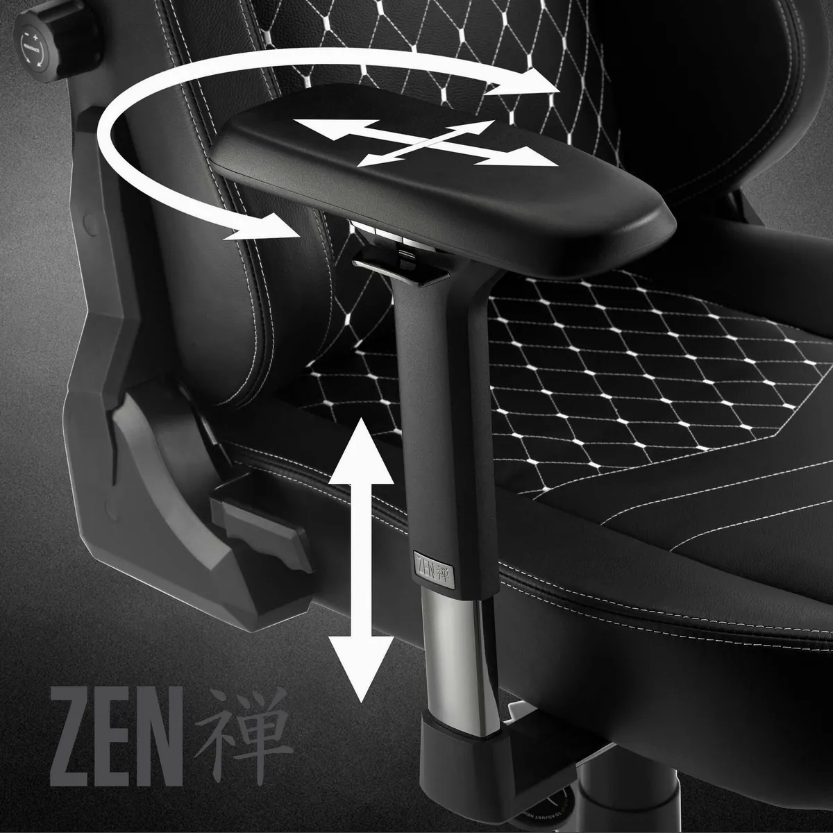 ZEN SAGA Gaming-Stuhl, echtes Leder, ergonomisch & anpassbar 4
