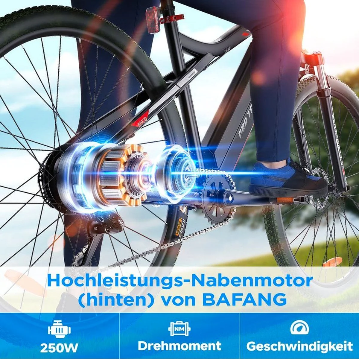 ZMH E-Bike Mountainbike Herren 27,5 Zoll, 9-Gang Shimano, Multifunktionales LCD-Display 3