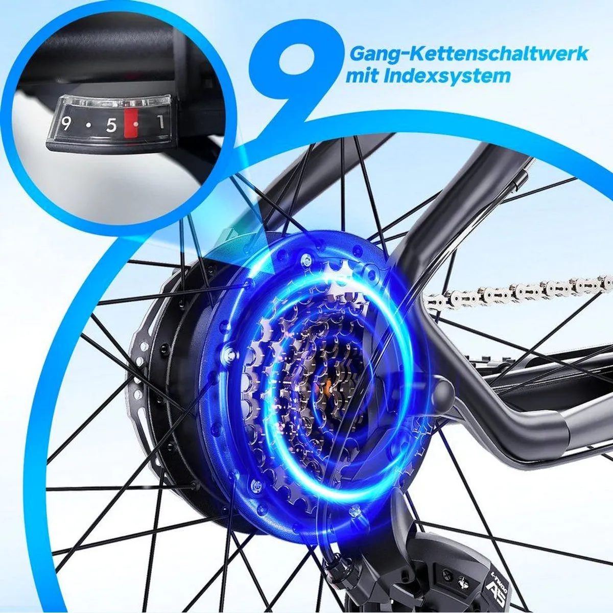 ZMH E-Bike Mountainbike Herren 27,5 Zoll, 9-Gang Shimano, Multifunktionales LCD-Display 4
