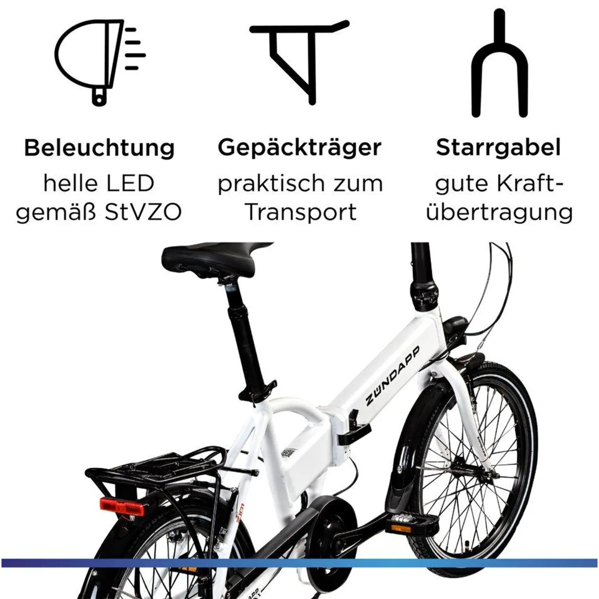 Zündapp Z101 E-Bike Klapprad, kompakt, kraftvoll, vielseitig 3