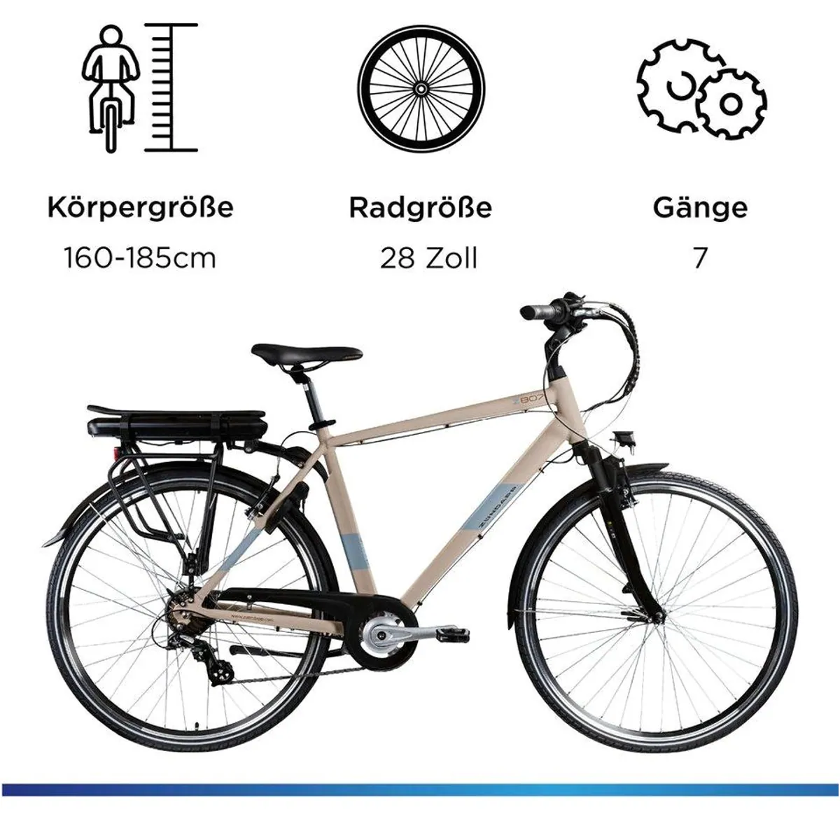 Zündapp Z807 E-Bike Trekkingrad, 7 Gang Shimano, 468 Wh Akku, Komfortabel und vielseitig 3