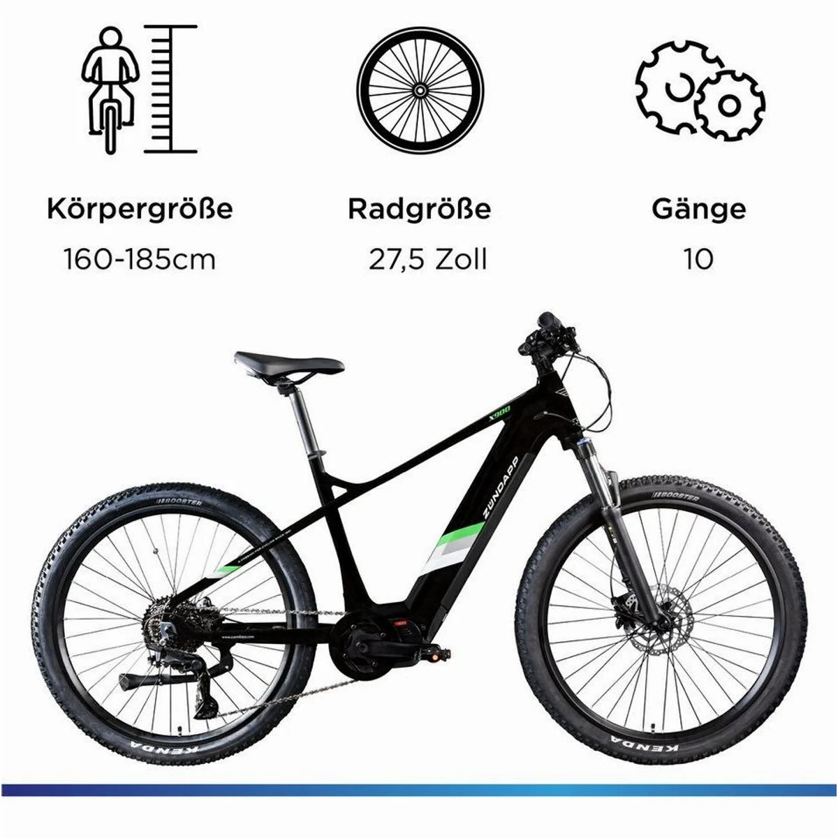 Zündapp X900 E-Bike Mountainbike, 733 Wh Akku, 10 Gang Shimano Cues, Mittelmotor 3