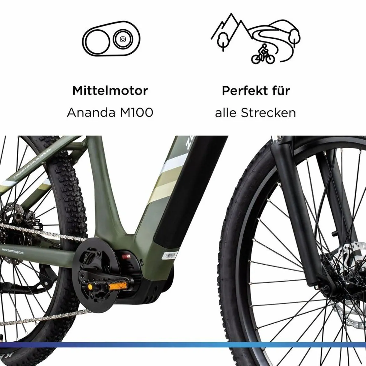 Zündapp E-Bike Mountainbike X900, kraftvoller Mittelmotor, 10 Gang Shimano Cues, 733 Wh Akku 5