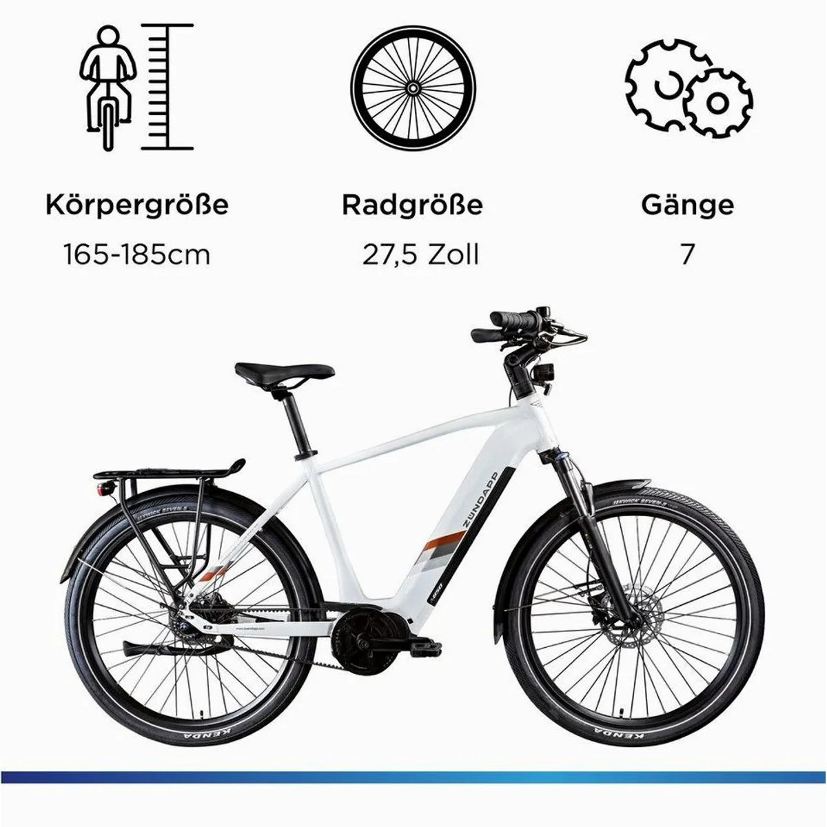 Zündapp E-Bike Trekkingrad X850, 550 Wh Akku, 7-Gang Nabenschaltung 3