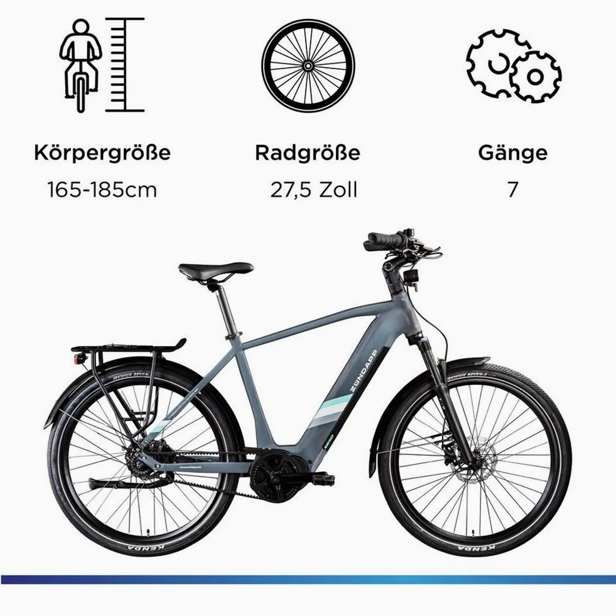 Zündapp E-Bike Trekkingrad X850, 7-Gang Nabenschaltung, 550 Wh Akku — komfortabel, langlebig, vielseitig 3