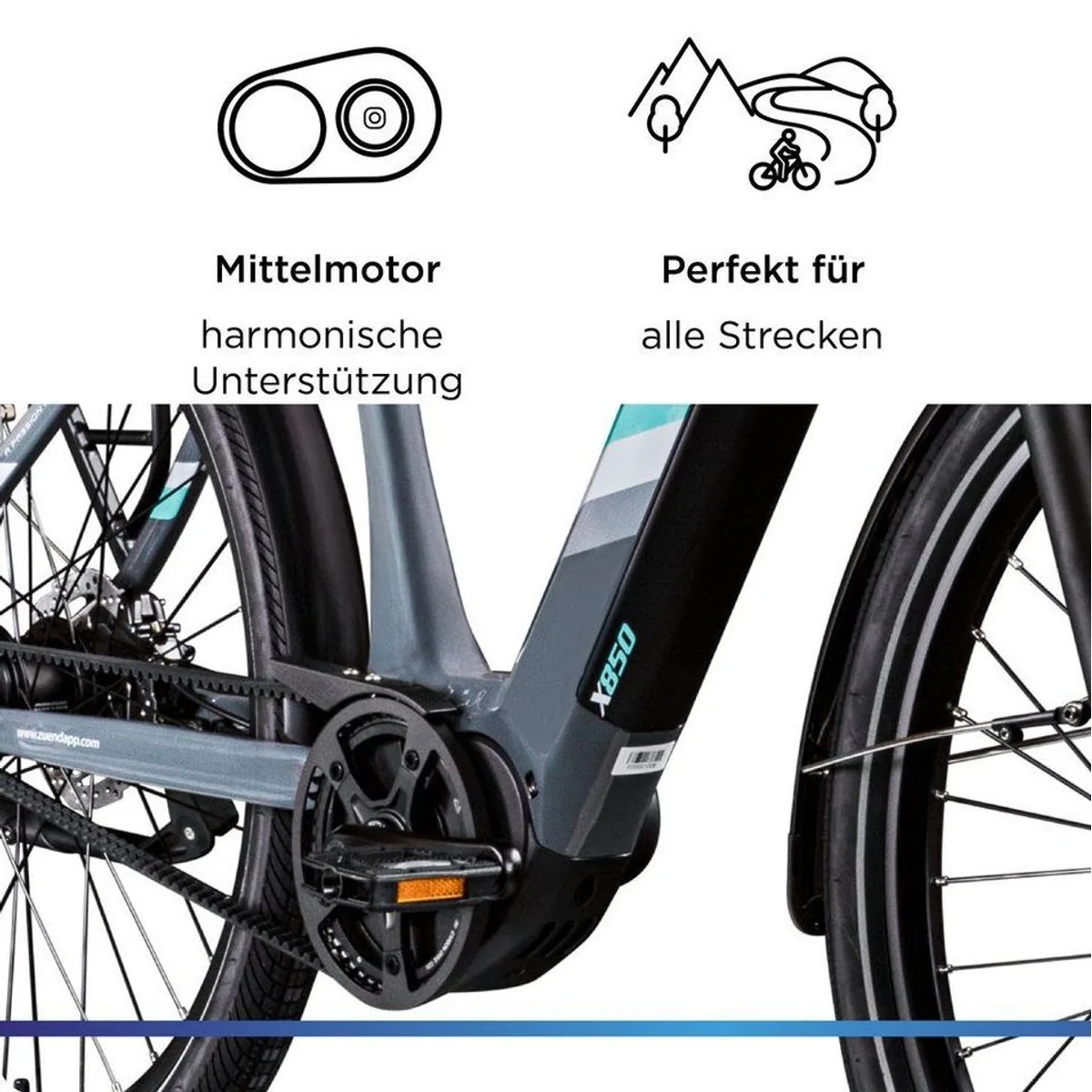 Zündapp E-Bike Trekkingrad X850, 7-Gang Nabenschaltung, 550 Wh Akku — komfortabel, langlebig, vielseitig 5