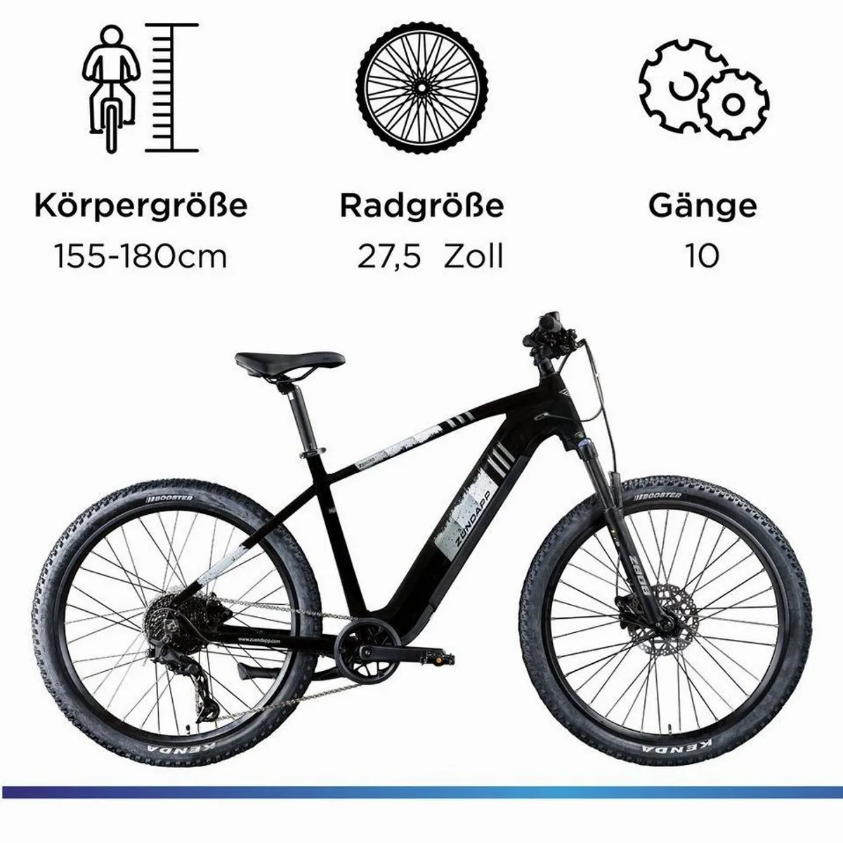 Zündapp Z808 E-Bike Mountainbike, 10 Gang Shimano Deore, 550 Wh Akku, Hinterradmotor 3