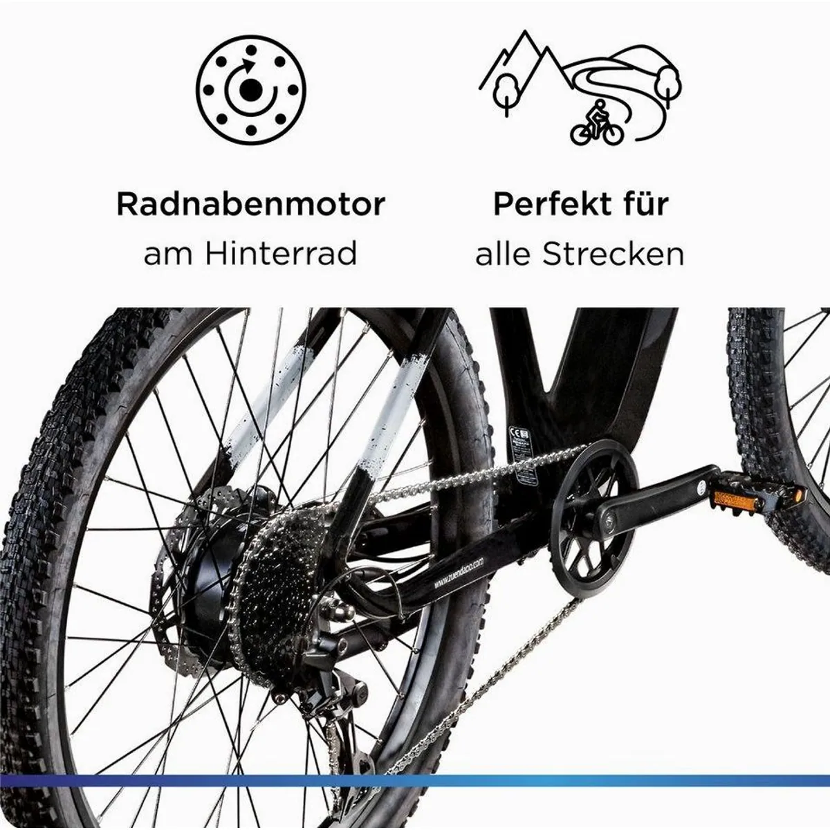 Zündapp Z808 E-Bike Mountainbike, 10 Gang Shimano Deore, 550 Wh Akku, Hinterradmotor 5