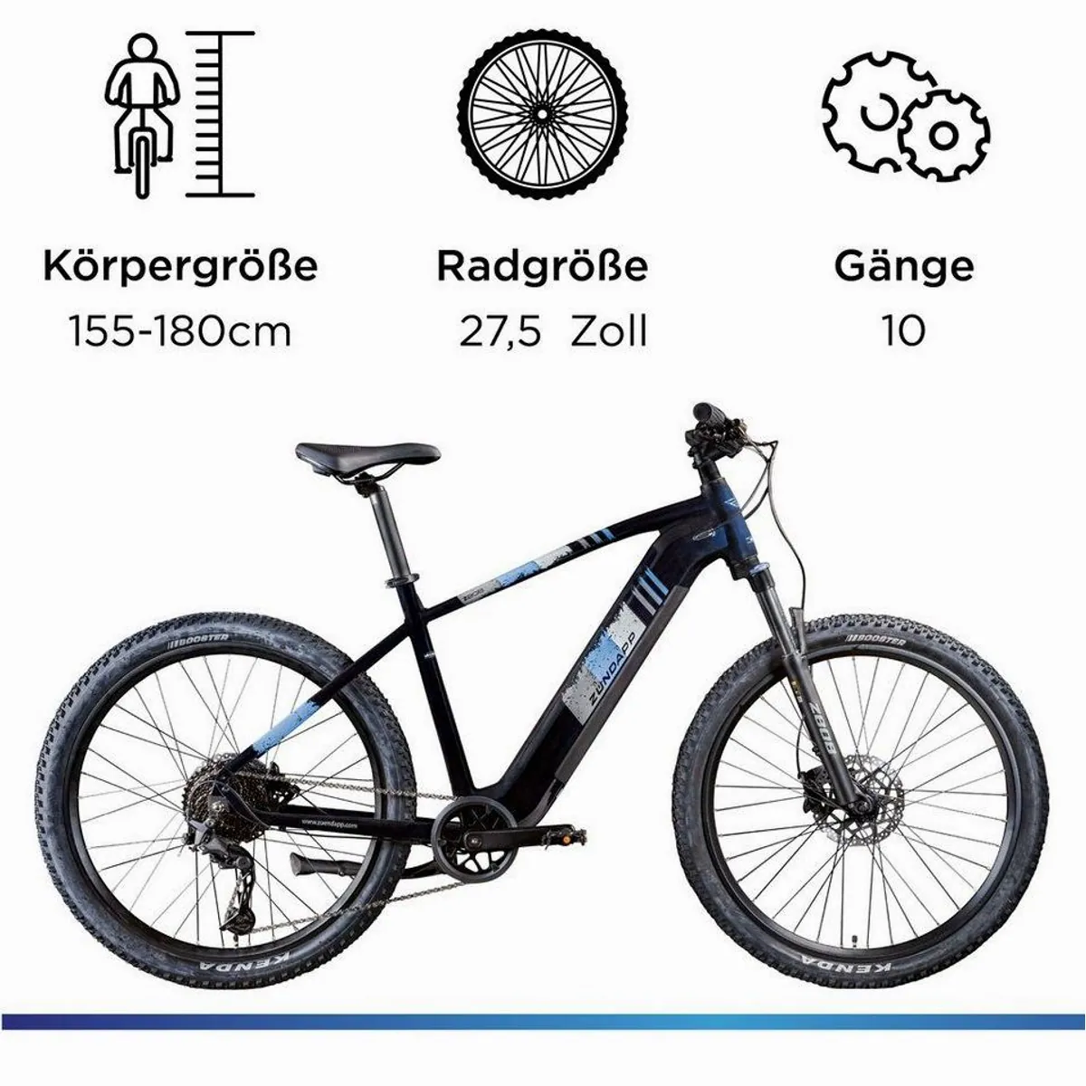 Zündapp E-Bike Z808 Mountainbike, 10-Gang Shimano Deore, Heckmotor, 550 Wh Akku 3