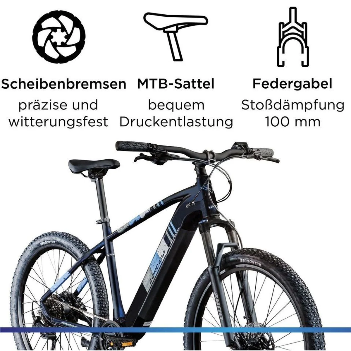 Zündapp E-Bike Z808 Mountainbike, 10-Gang Shimano Deore, Heckmotor, 550 Wh Akku 4