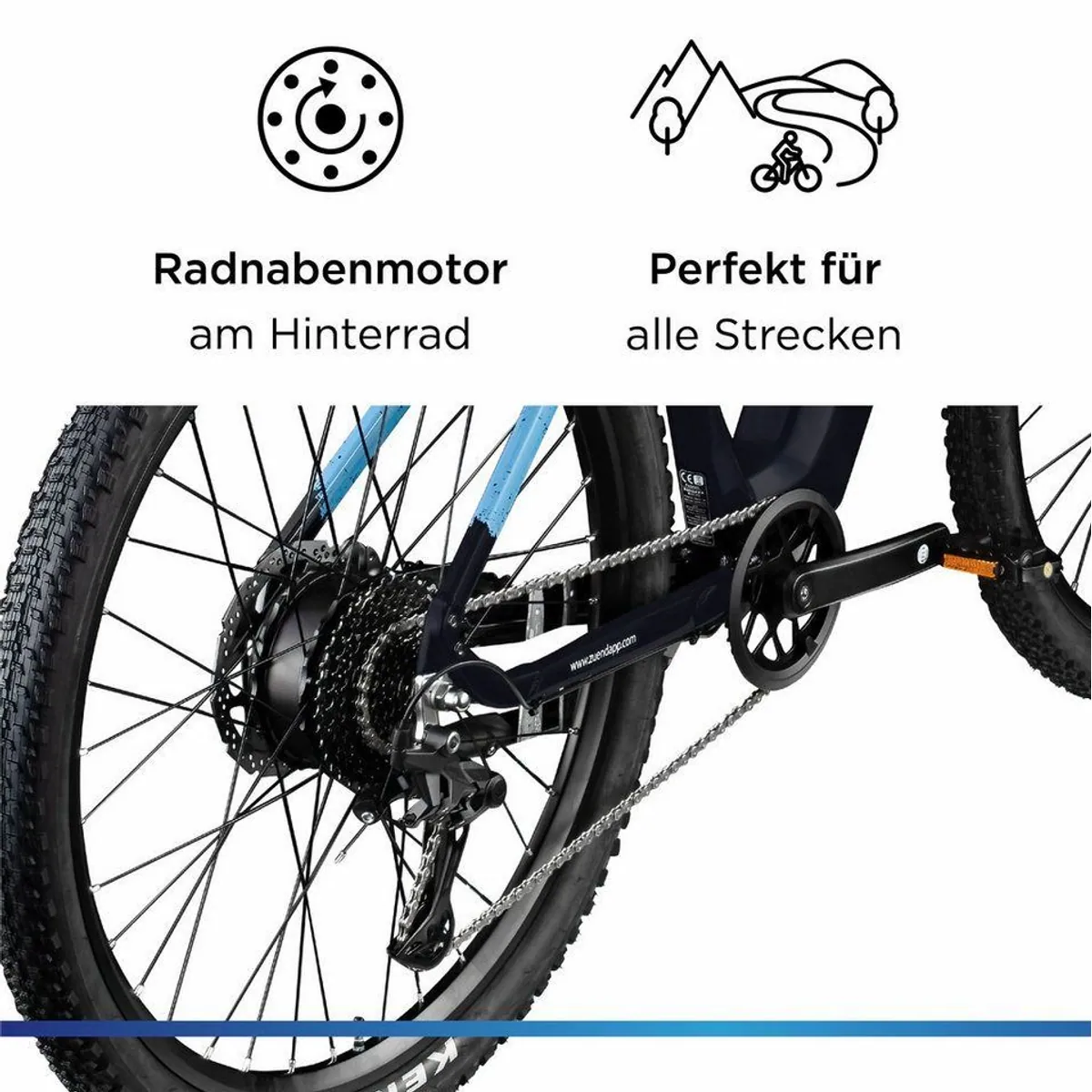 Zündapp Z808 E-Bike Mountainbike, 10-Gang Shimano, 550 Wh Akku, stabil und anpassbar 5