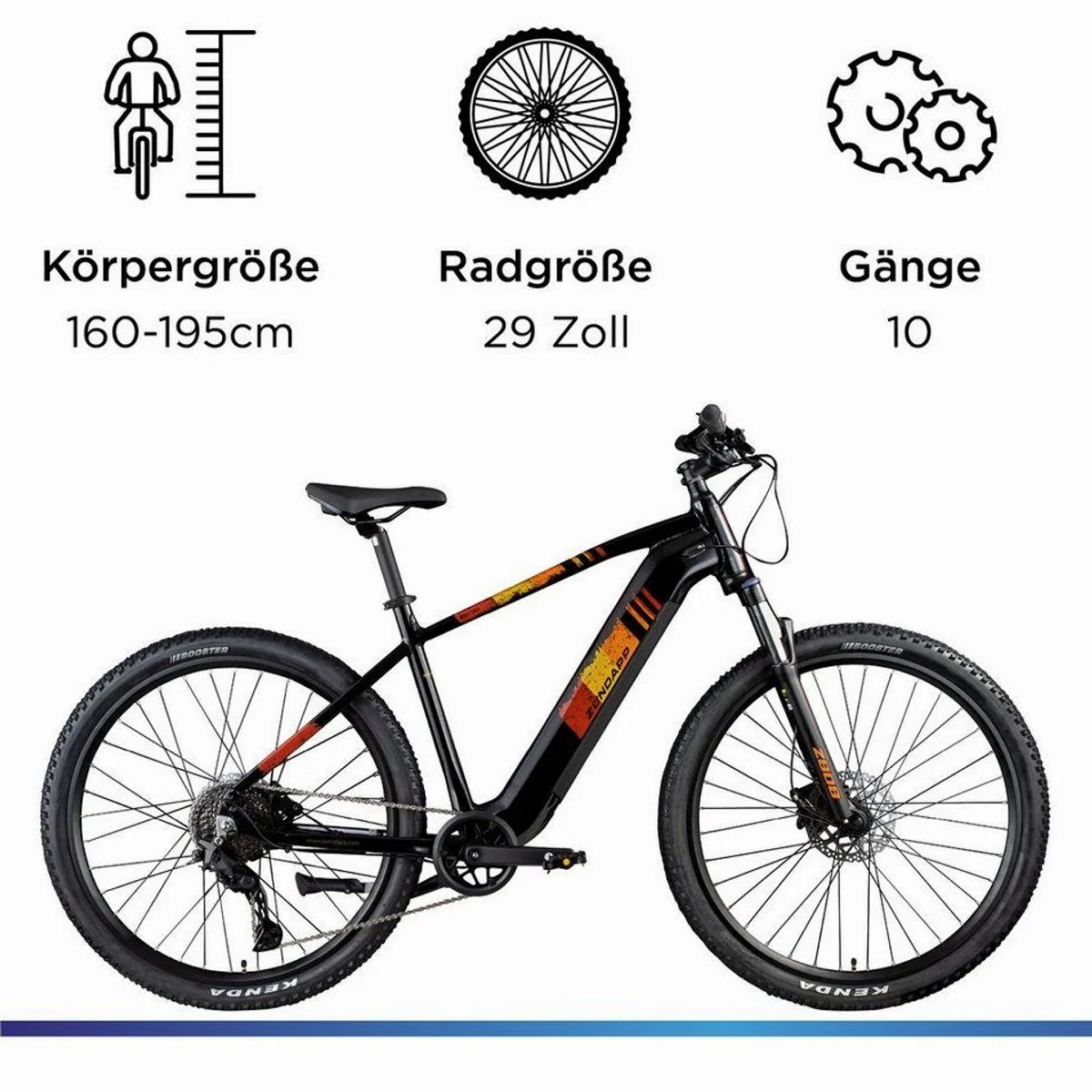 Zündapp Z808 E-Bike Mountainbike, 550 Wh Akku, 10-Gang Shimano, Heckmotor 3