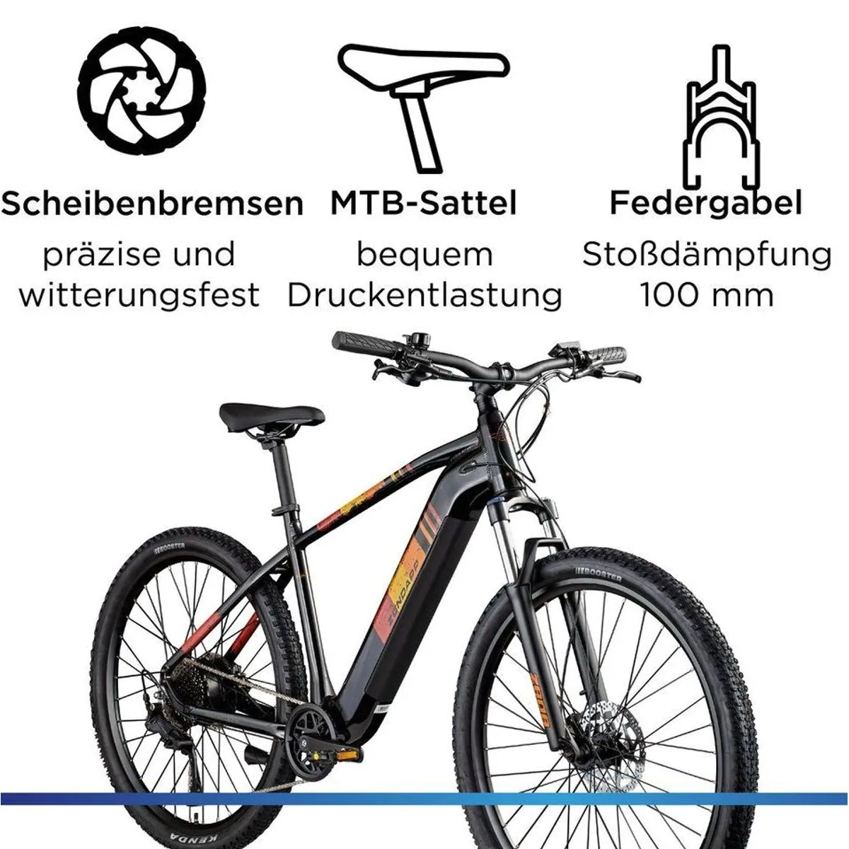 Zündapp Z808 E-Bike Mountainbike, 550 Wh Akku, 10-Gang Shimano, Heckmotor 4