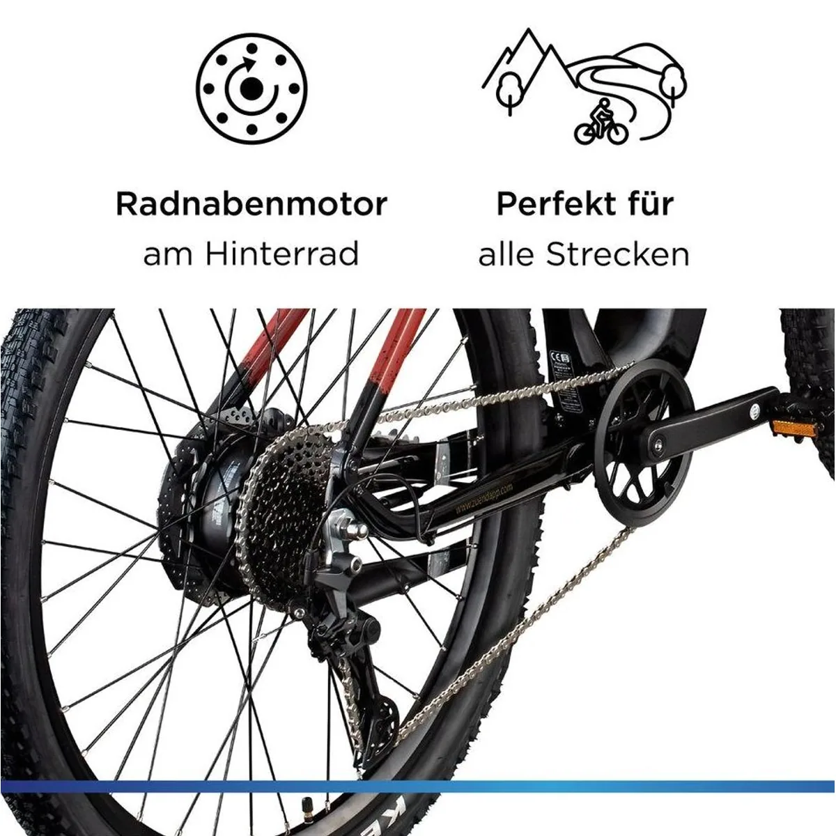 Zündapp Z808 E-Bike Mountainbike, 550 Wh Akku, 10-Gang Shimano, Heckmotor 5