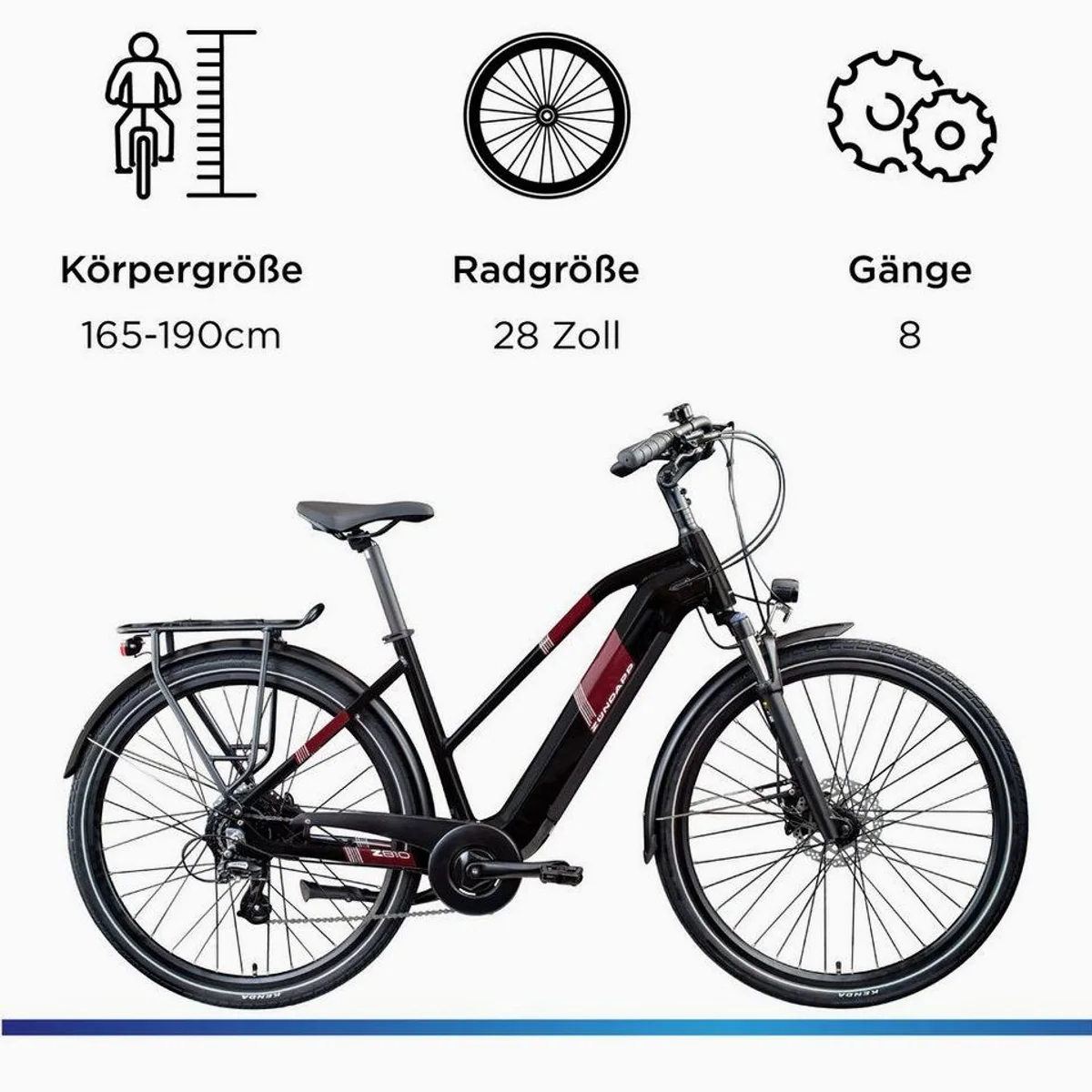 Zündapp Z810 Trekking E-Bike, 8-Gang Shimano, 550 Wh Akku, Komfortabel und Vielseitig 3