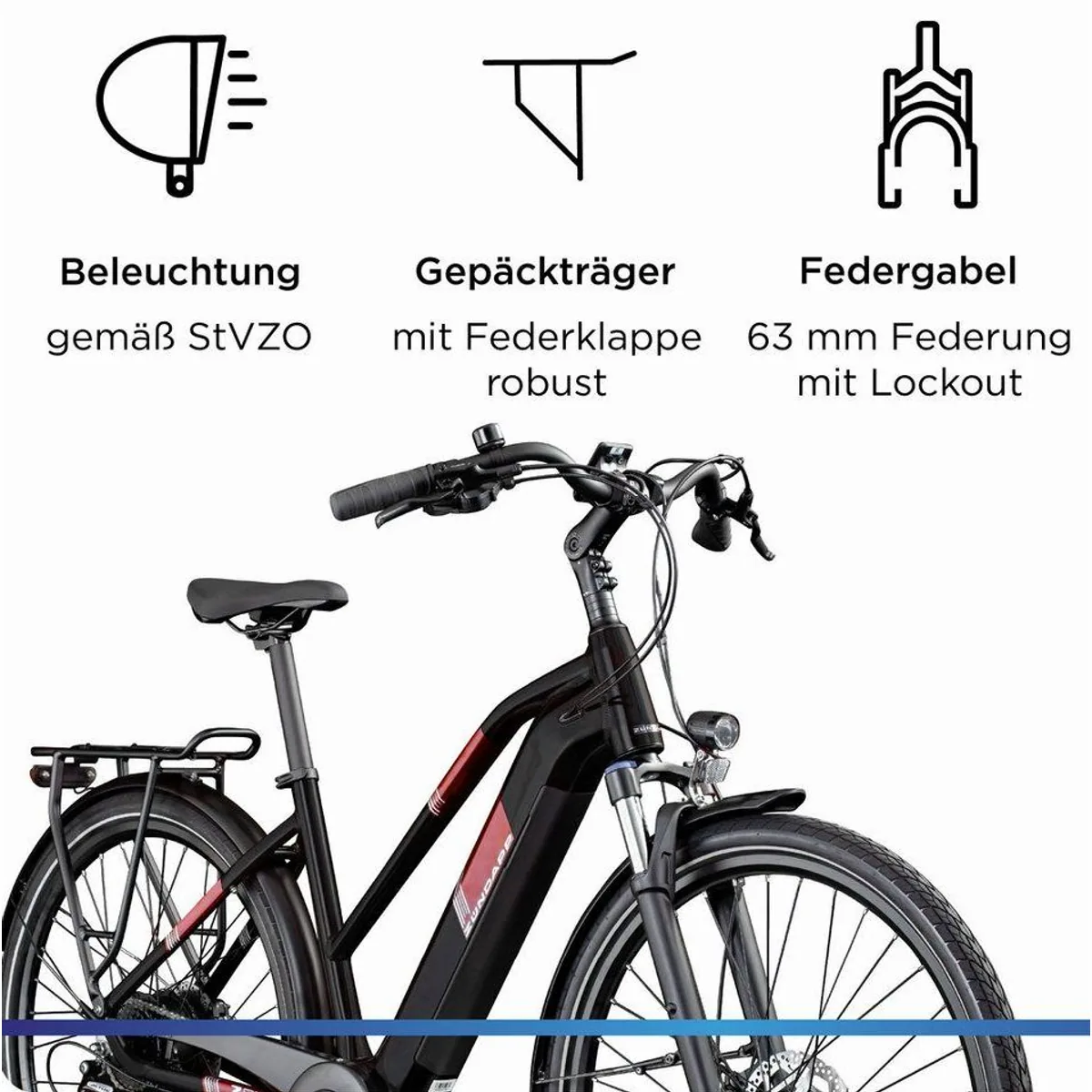 Zündapp Z810 Trekking E-Bike, 8-Gang Shimano, 550 Wh Akku, Komfortabel und Vielseitig 4