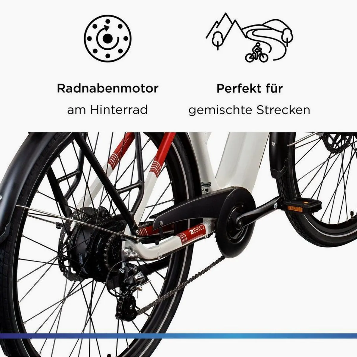 Zündapp Z810 E-Bike Trekkingrad, 8-Gang Shimano, 550 Wh Akku, Komfortables Fahrvergnügen 5