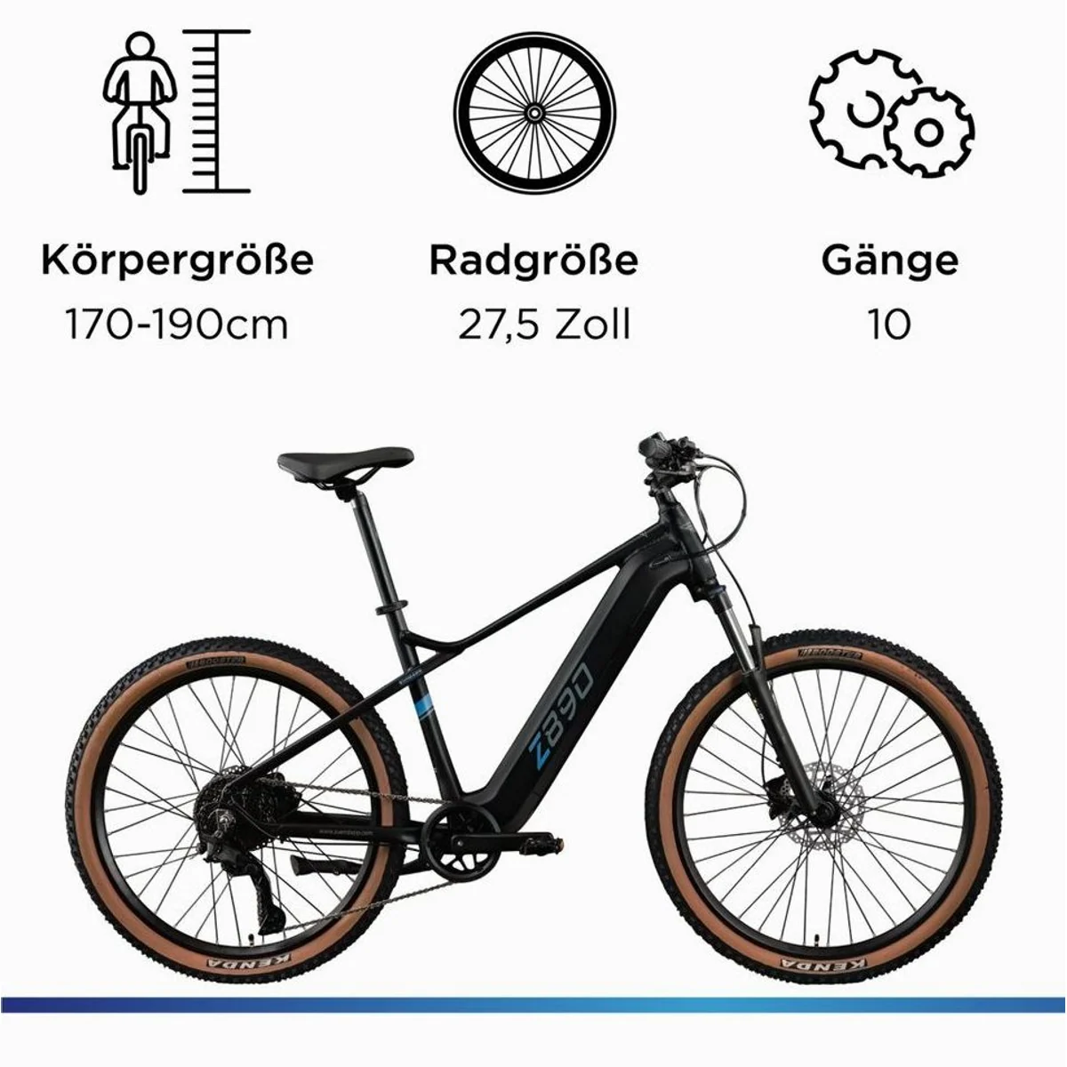 Zündapp Z890 E-Bike Mountainbike, 10 Gang Shimano, Heckmotor, 550 Wh Akku 4