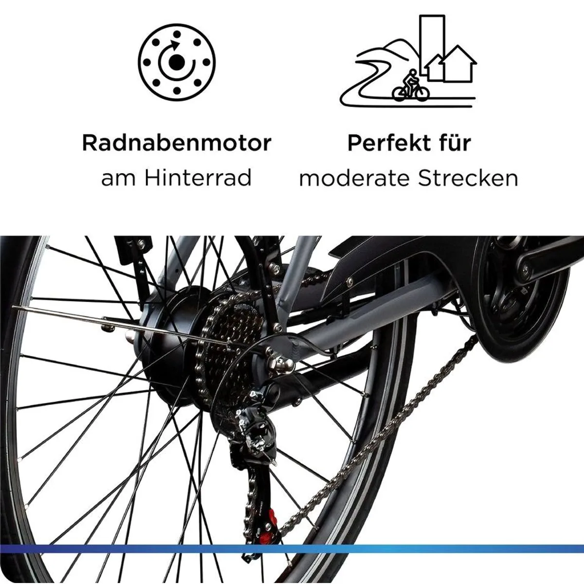 Zündapp Z802 E-Bike Trekkingrad, 21 Gang Shimano, 536 Wh Akku, komfortabel und vielseitig 5