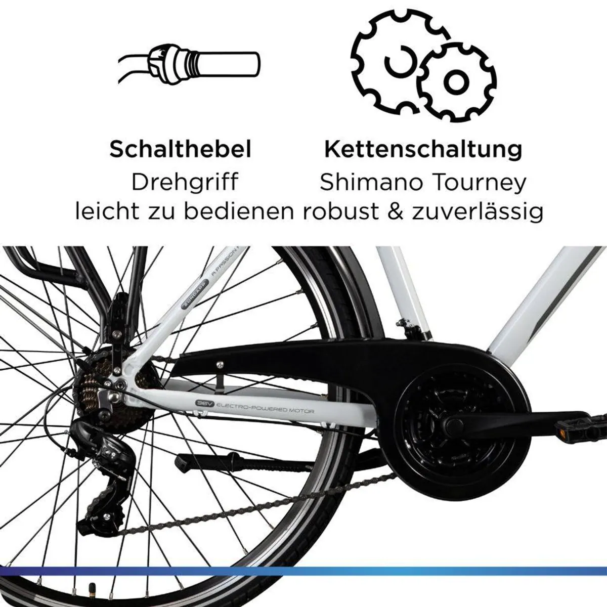 Zündapp Z802 E-Bike Trekkingrad, 21 Gang Shimano, 536 Wh Akku, komfortable Ausstattung 5