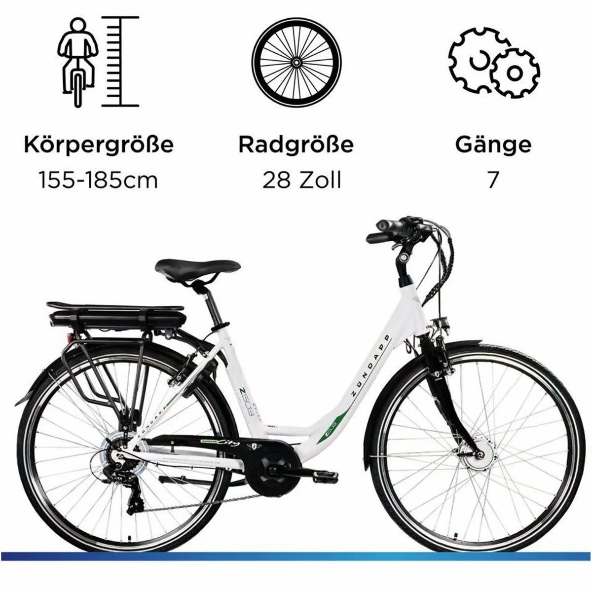 Zündapp Z503 E-Bike Cityrad, 7-Gang Shimano, 536 Wh Akku, Frontmotor 3