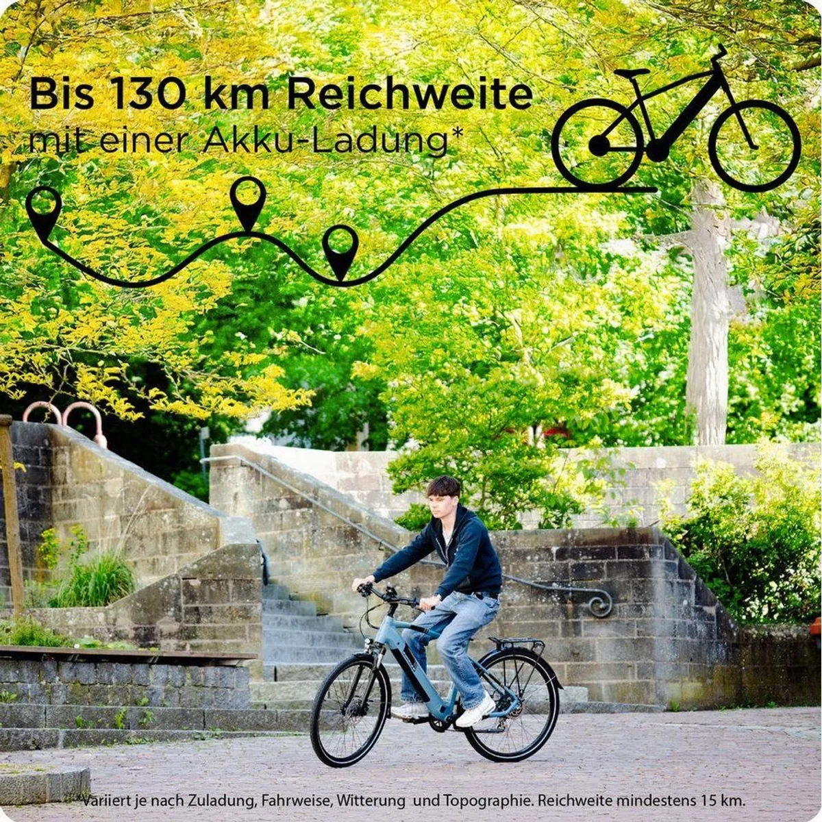 Zündapp Z810 E-Bike Trekkingrad, 8-Gang Shimano, 250 W Heckmotor, 550 Wh Akku 2