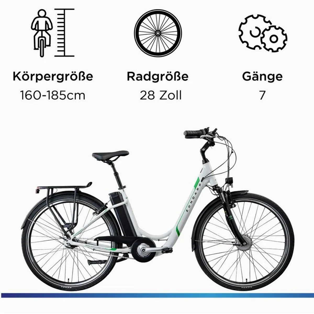 Zündapp Z517 E-Bike Cityrad, 7 Gang Shimano, 531 Wh Akku — geeignet für Damen und Herren 4