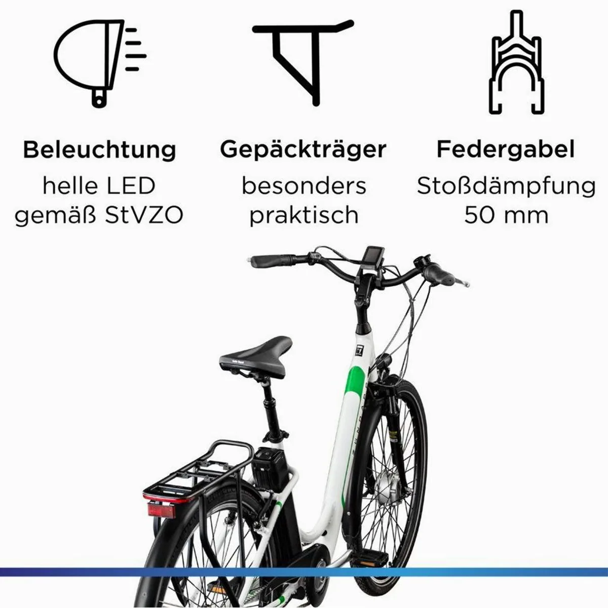 Zündapp Z517 E-Bike Cityrad, 7 Gang Shimano, 531 Wh Akku — geeignet für Damen und Herren 5