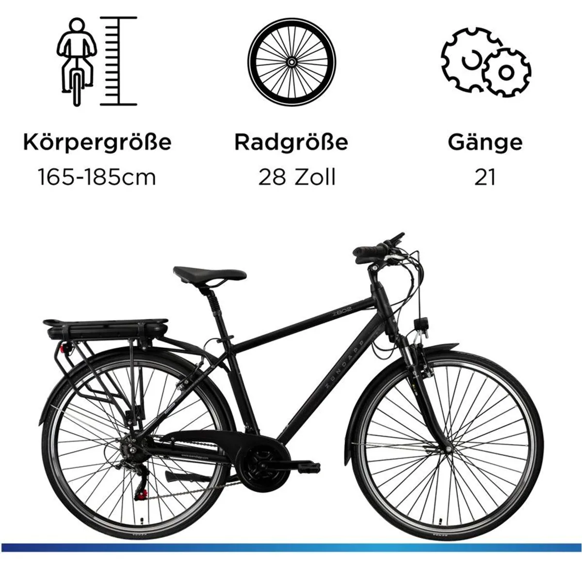 Zündapp Z802 E-Bike Trekkingrad, 21 Gang Shimano, 536 Wh Akku — komfortabel, vielseitig, leistungsstark 3
