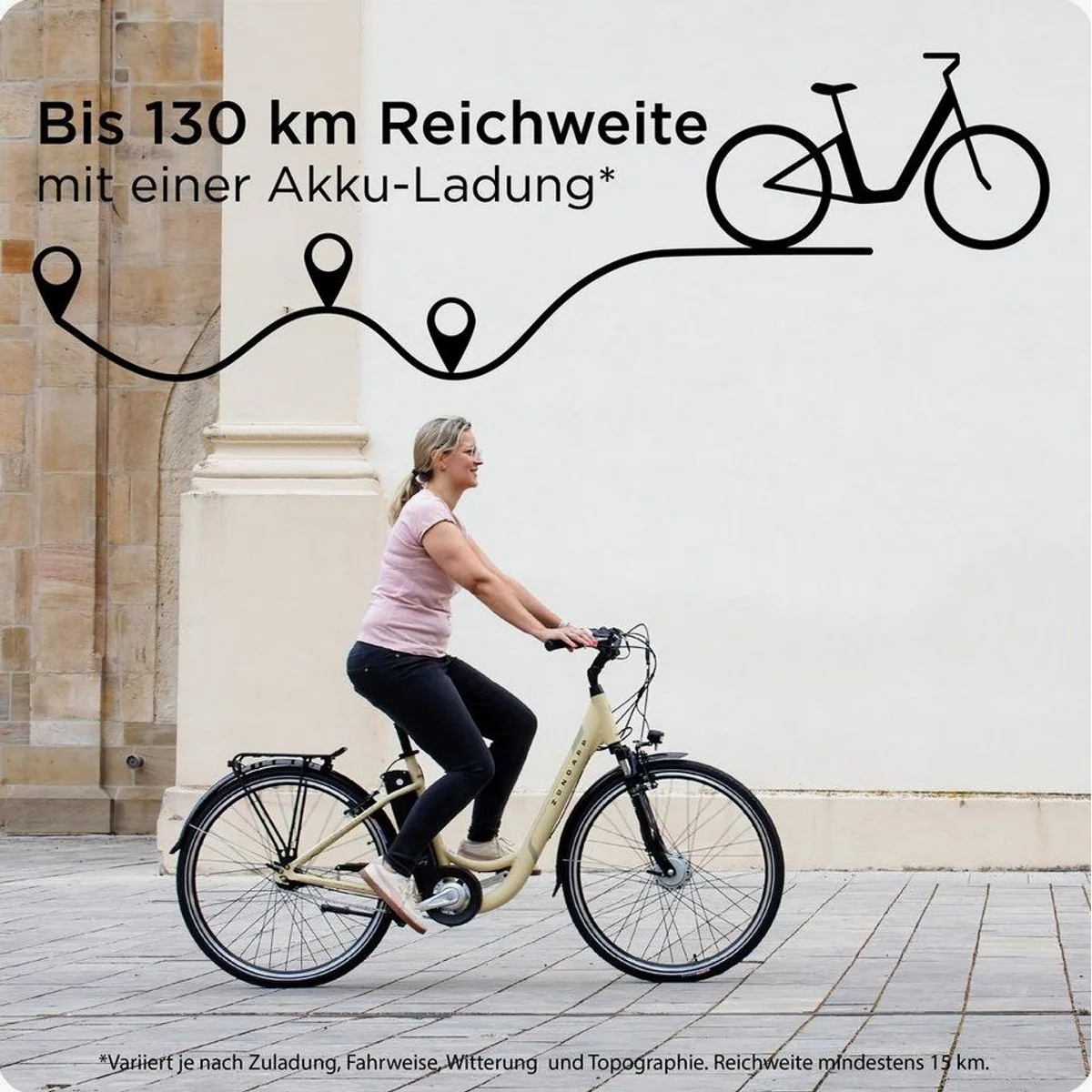 Zündapp Z517 E-Bike Cityrad, 7-Gang Shimano, 531 Wh Akku, Vorderradmotor 3