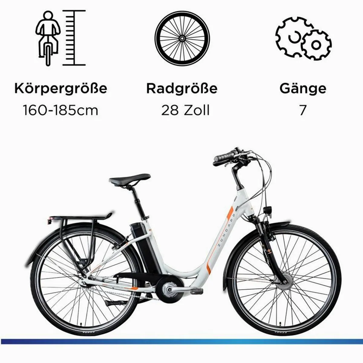Zündapp Z517 E-Bike Cityrad, 7-Gang Shimano, 531 Wh Akku, Vorderradmotor 4