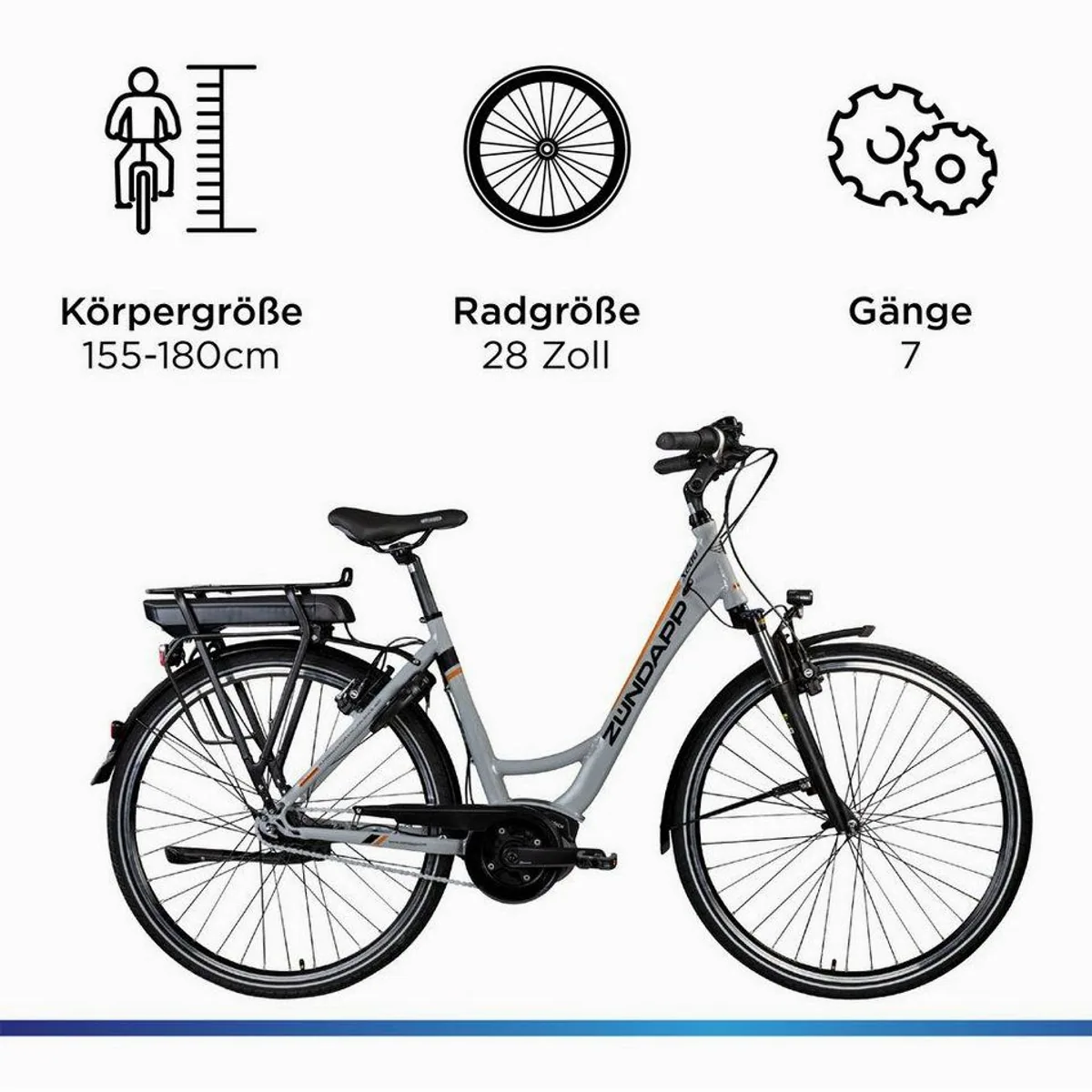 Zündapp E-Bike Cityrad X200, Bosch Mittelmotor, 7-Gang Shimano Nexus — ideal für Stadt und Freizeit 3