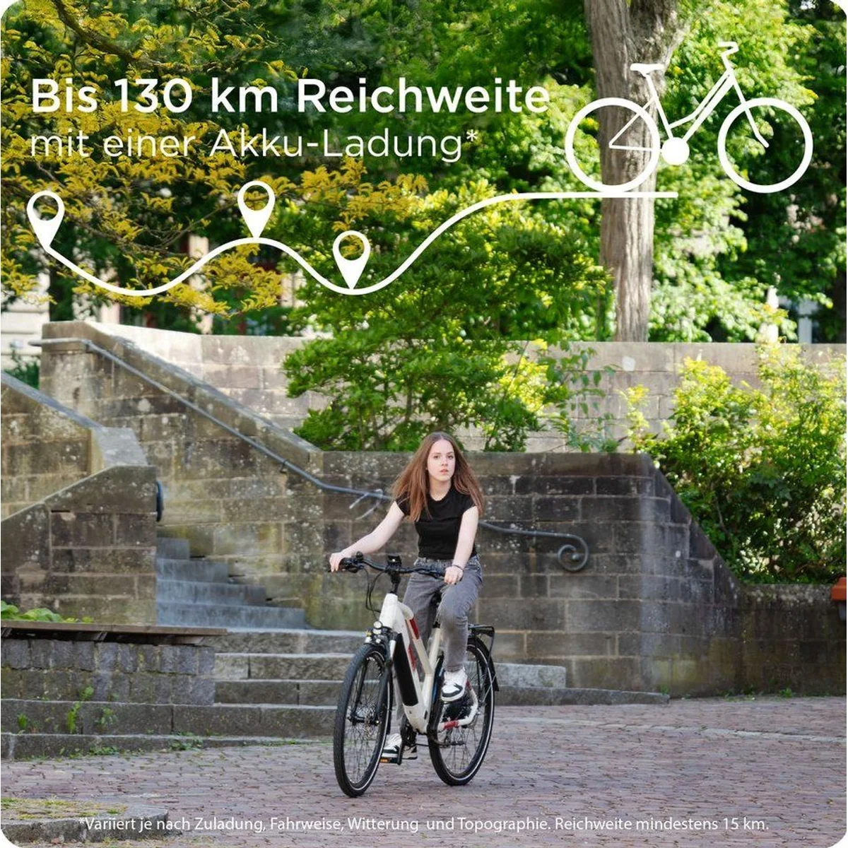 Zündapp Z810 Trekking E-Bike, 250 W Heckmotor, 550 Wh Akku, 8-Gang Shimano Schaltung 2