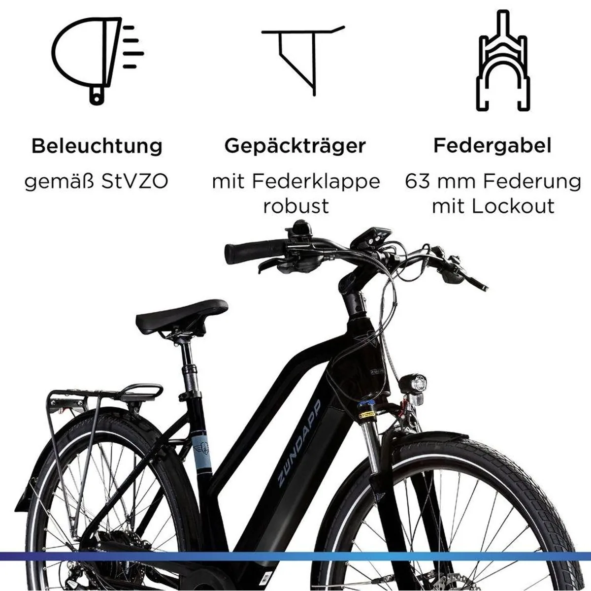 Zündapp Z810 Trekking E-Bike, 250 W Heckmotor, 550 Wh Akku, 8-Gang Shimano Schaltung 4