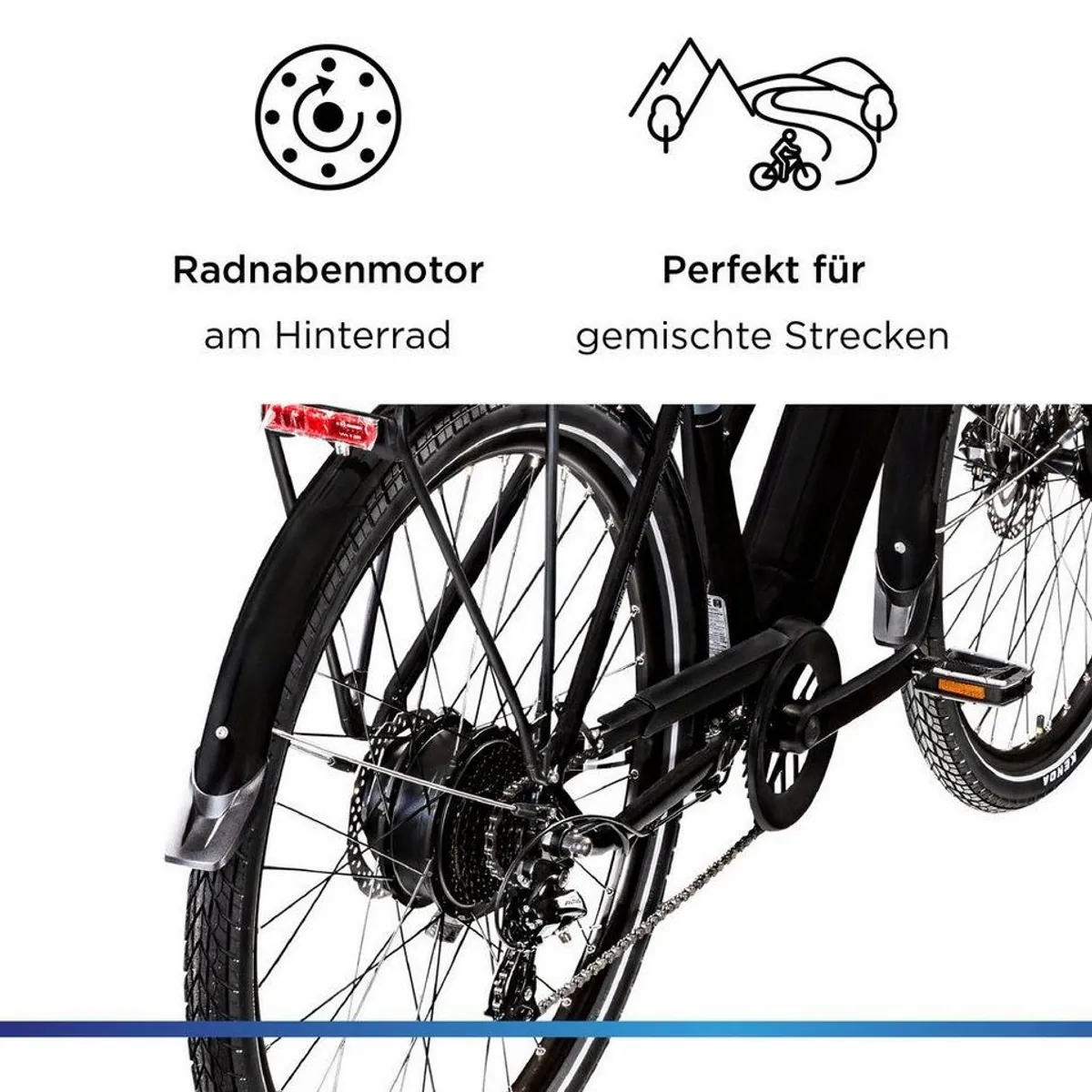 Zündapp Z810 Trekking E-Bike, 250 W Heckmotor, 550 Wh Akku, 8-Gang Shimano Schaltung 5