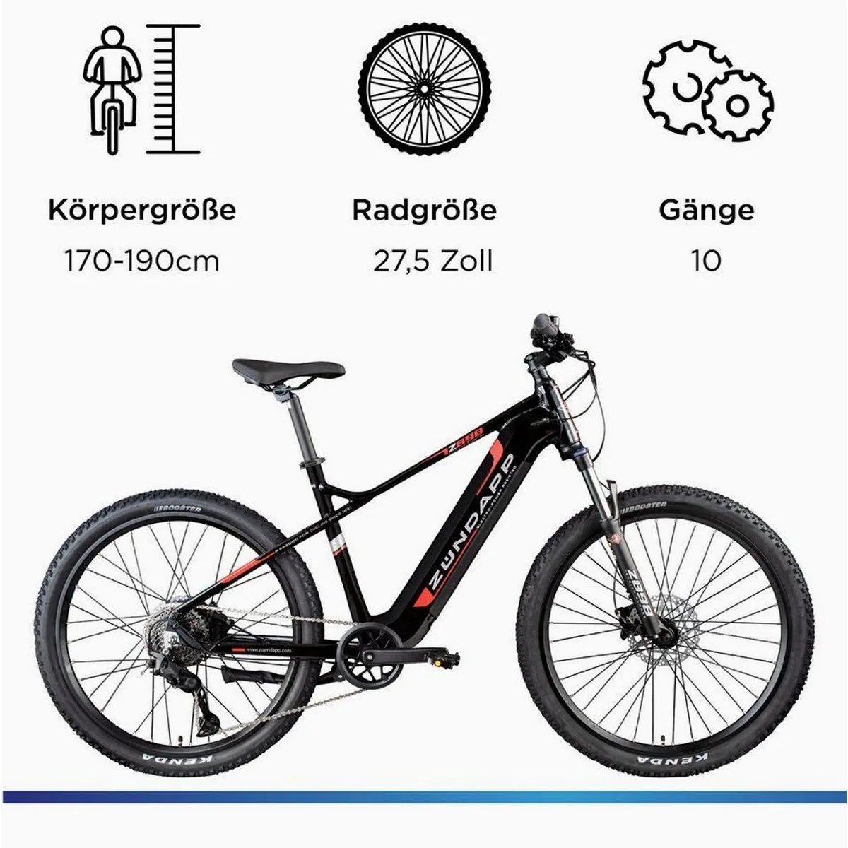 Zündapp Z898 E-Bike Mountainbike, 10 Gang, Heckmotor, 540 Wh 3