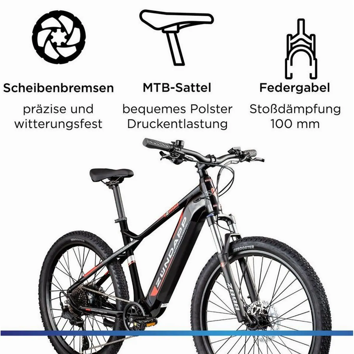 Zündapp Z898 E-Bike Mountainbike, 10 Gang, Heckmotor, 540 Wh 4