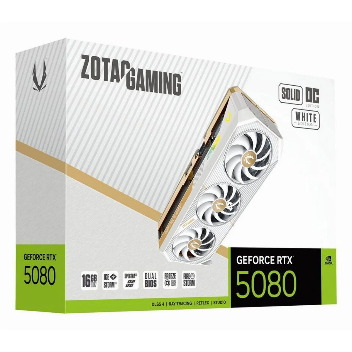 Zotac GAMING GeForce RTX 5080 SOLID OC Grafikkarte, hohe Leistung, moderne Kühlung, RGB-Beleuchtung