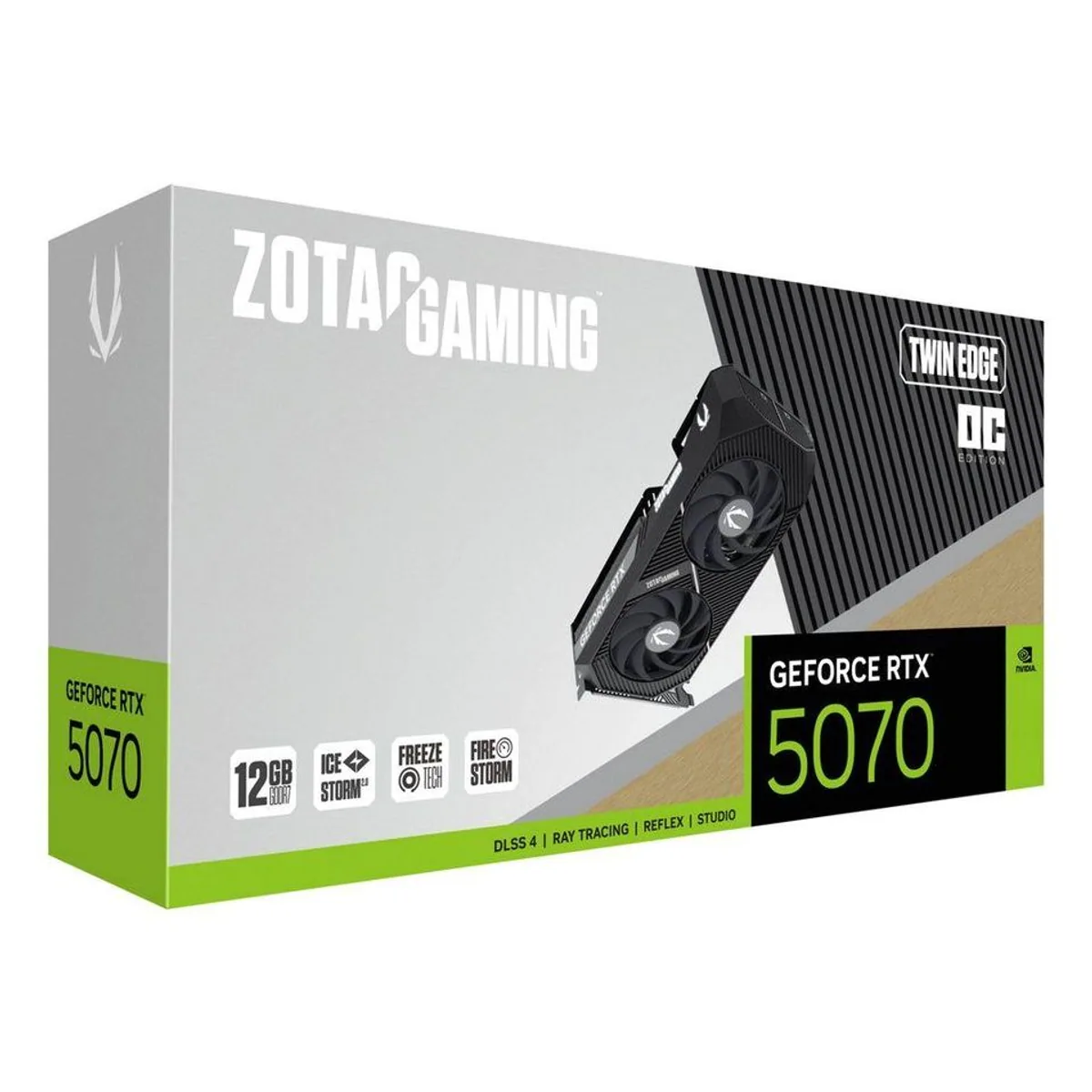 Zotac GAMING GeForce RTX 5070 Twin Edge OC Grafikkarte, hohe Leistung, effiziente Kühlung, modernes Design