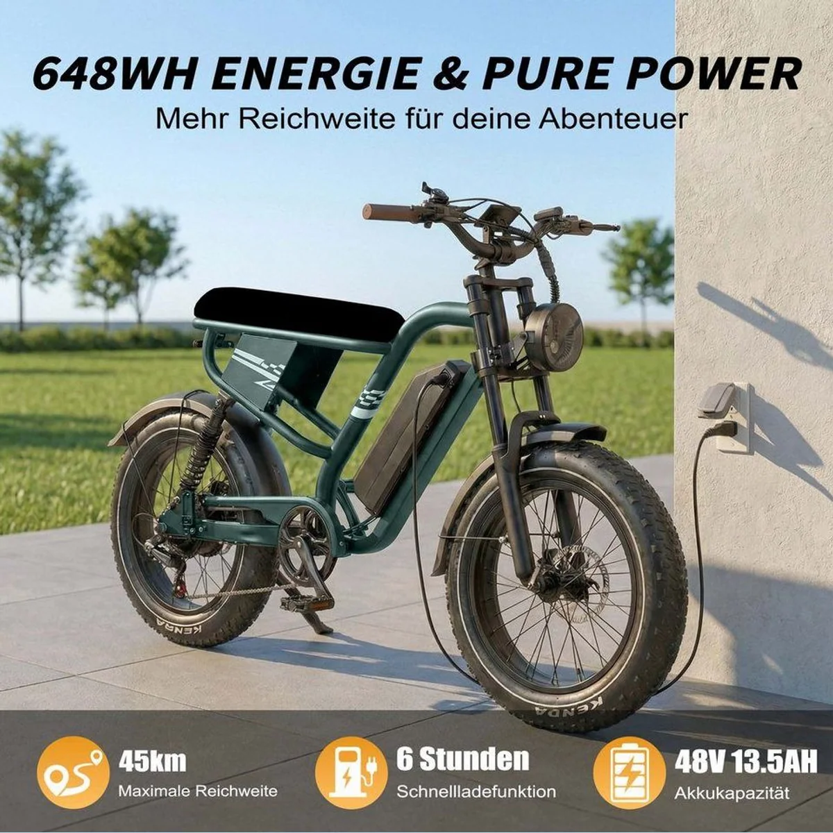 ZWHEEL MX10 E-Bike Cityrad, robustes Retro-Design, 100 km Reichweite, 250W Heckmotor 5